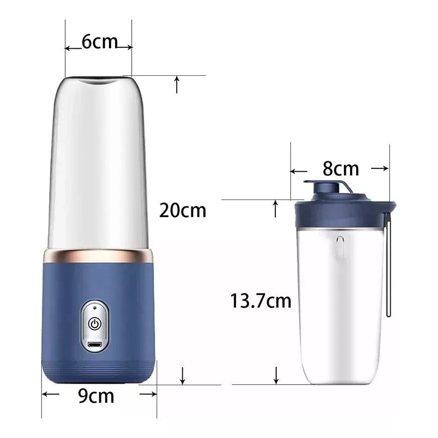 Liquidificador Portátil 400ML Com 6 Laminas (Com 2 Copos)