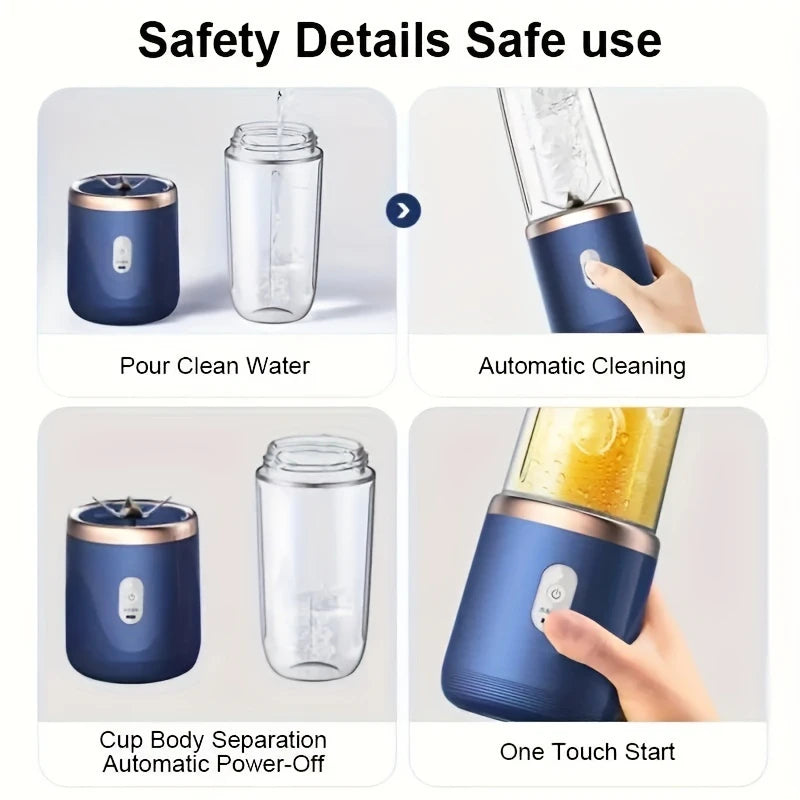 Liquidificador Portátil 400ML Com 6 Laminas (Com 2 Copos)