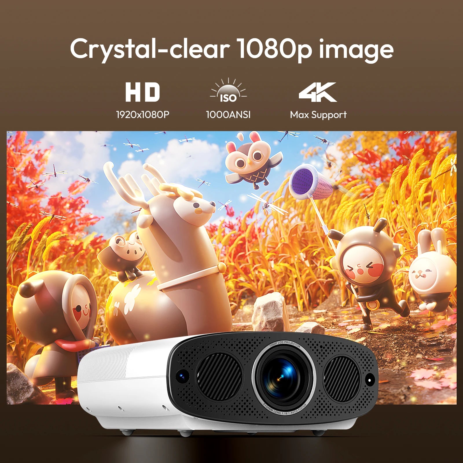 Projetor Smart 4K Ultra HD 1000 ANSI com Android