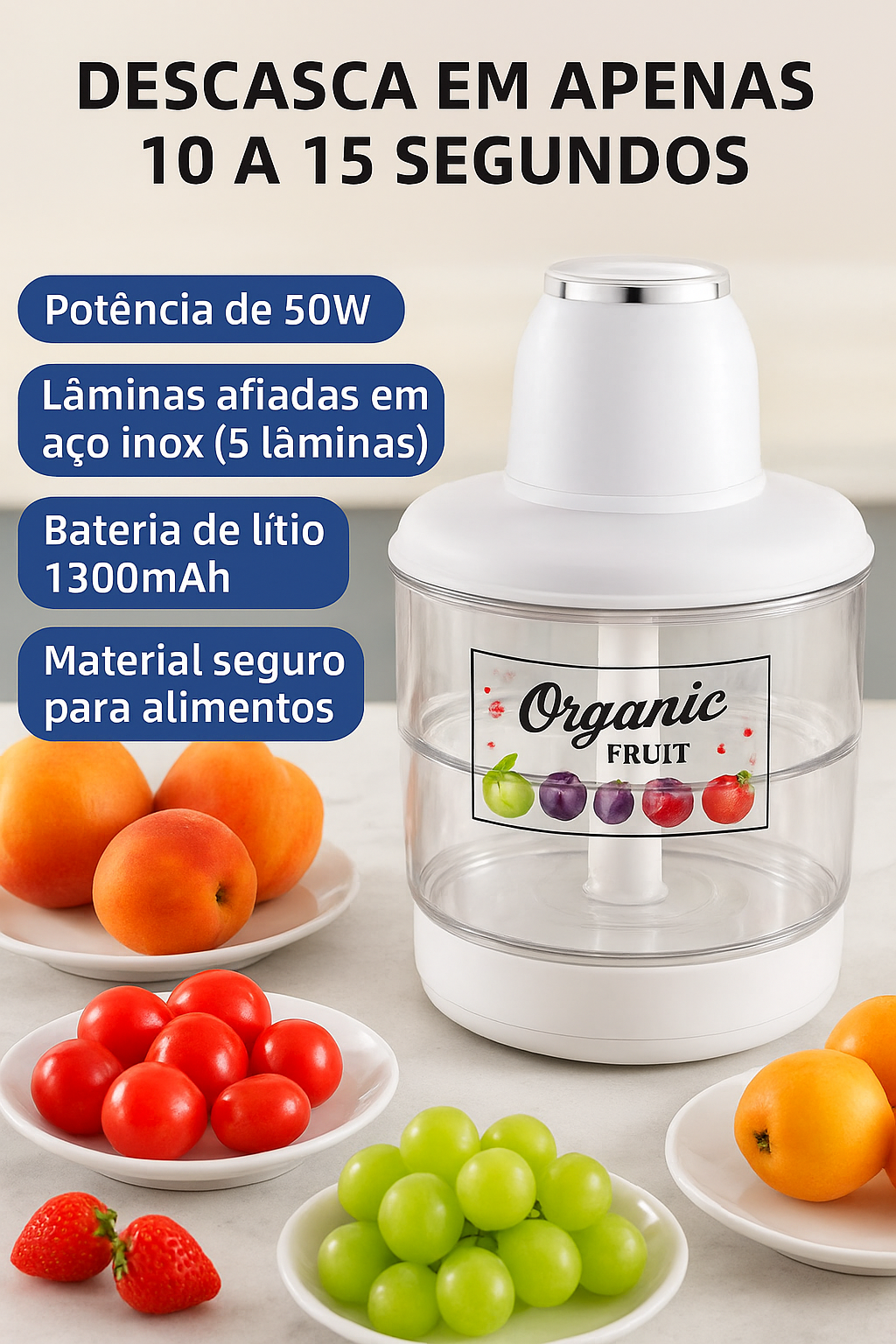 Máquina Automática de Descascar Frutas Portátil