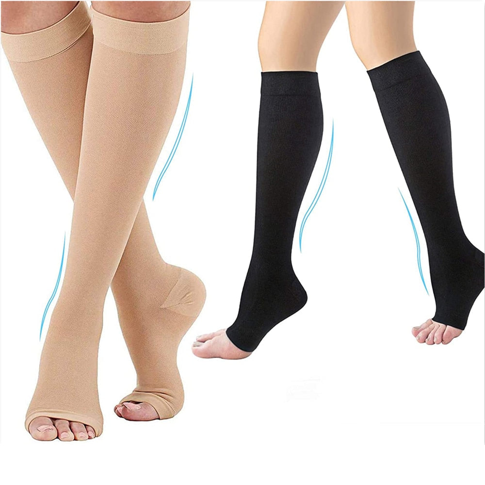 Meias de compress�o m�dica unissex para varizes e circula��o
