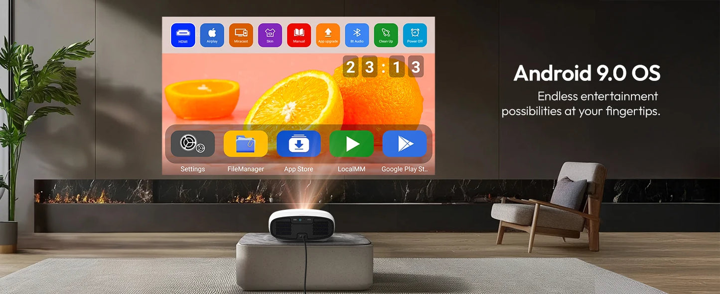 Projetor Smart 4K Ultra HD 1000 ANSI com Android
