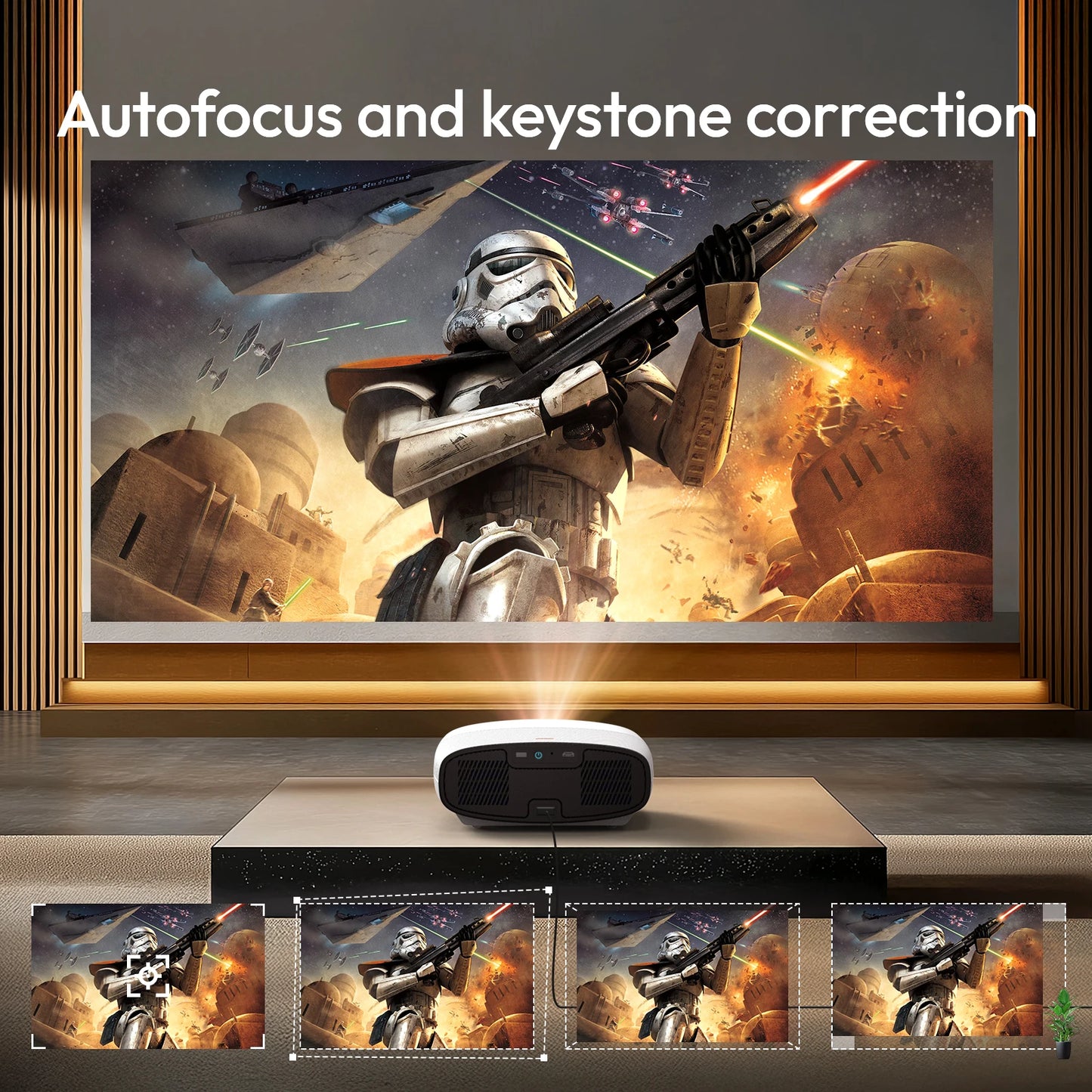 Projetor Smart 4K Ultra HD 1000 ANSI com Android