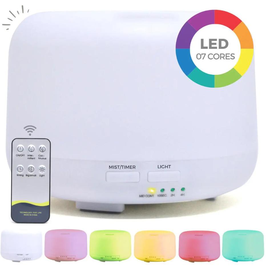 Difusor aromatizador de ambiente el�trico com LED 7 cores