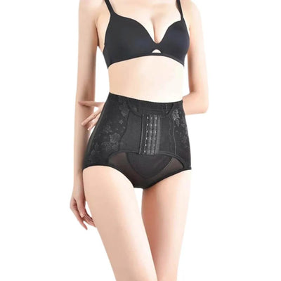 Calcinha modeladora cintura alta com gancho preta